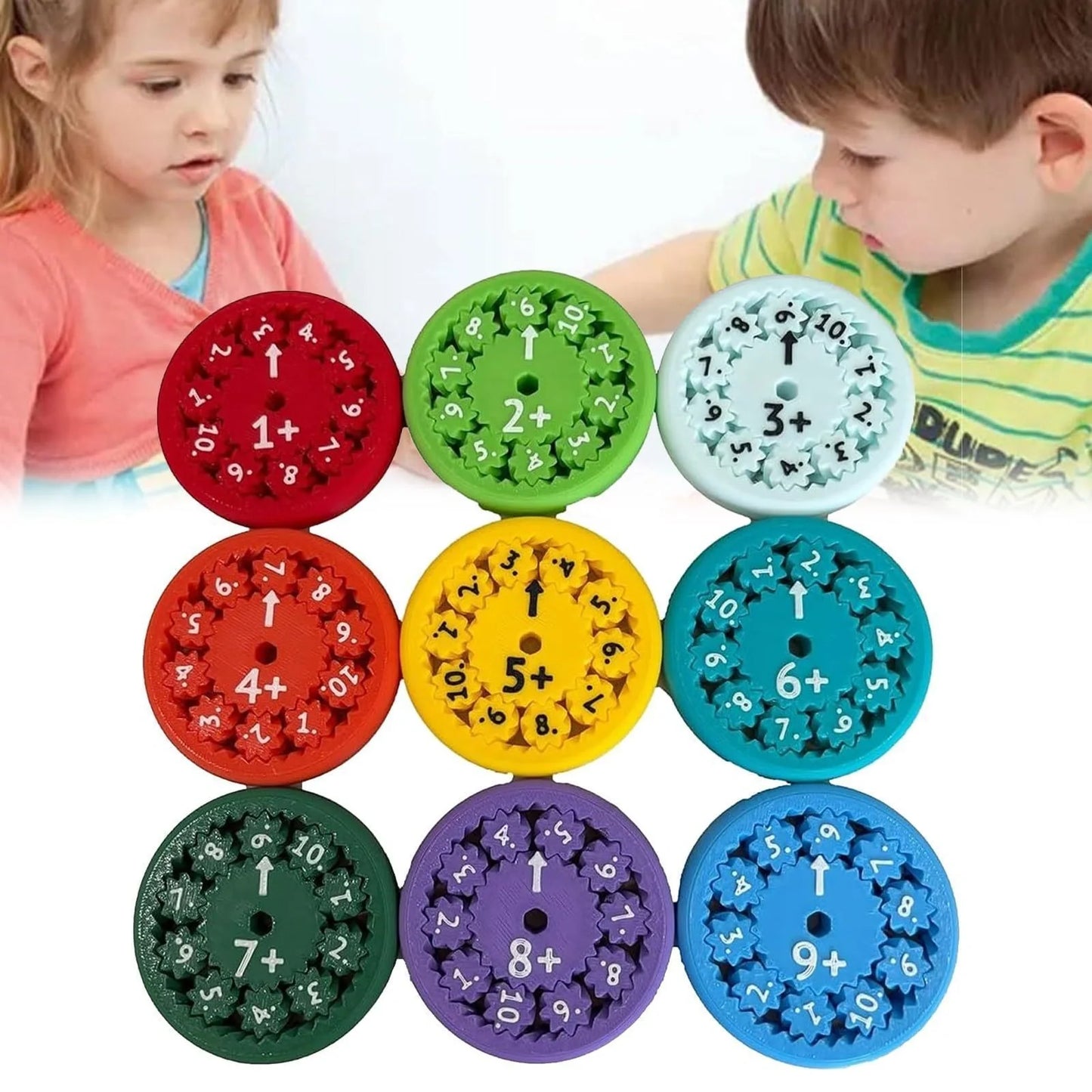 Colorful Math Fidget Spinners set for interactive maths learning