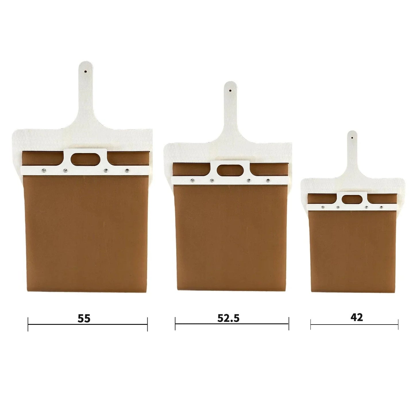 Wooden pizza peel with various size options, perfect for transferring baked goods from oven to table