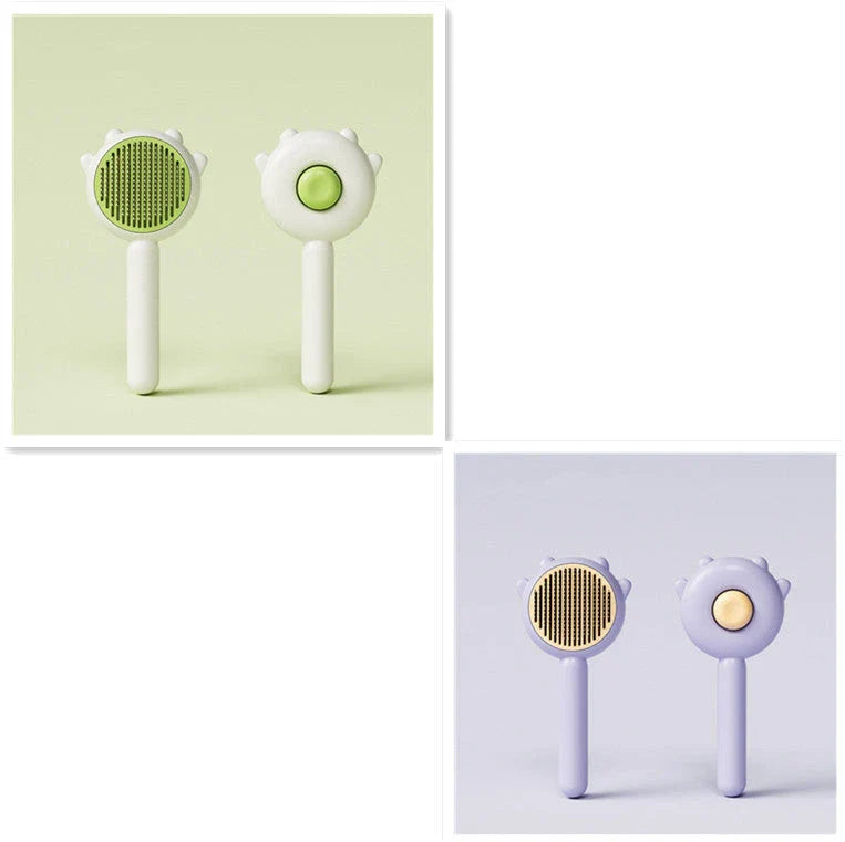 Premium pet grooming comb with massage bristles for a healthy, shiny coat