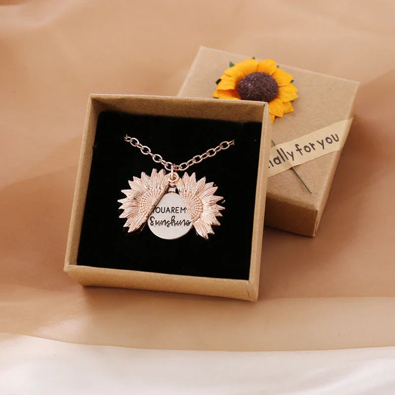 Radiant sunflower necklace with adjustable length and modern design