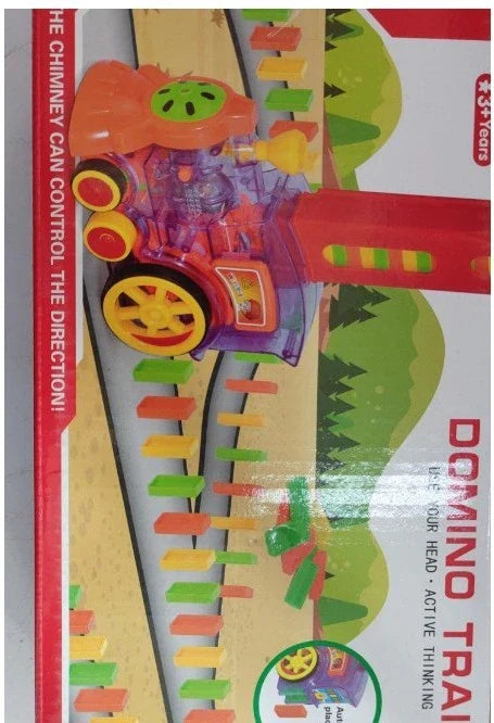 Automatic Domino Train Toy - Motorized Building Set for Kids with Vibrant Colors and Sturdy Construction