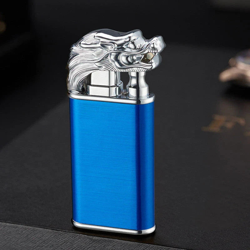 Versatile double flame lighter with a sleek and stylish design, perfect for outdoor adventures, grilling, and cigar lighting.