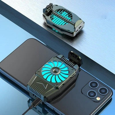 Powerful mobile phone cooling fan with dual cooling channels, ice porcelain, and aluminum alloy construction for seamless gaming performance