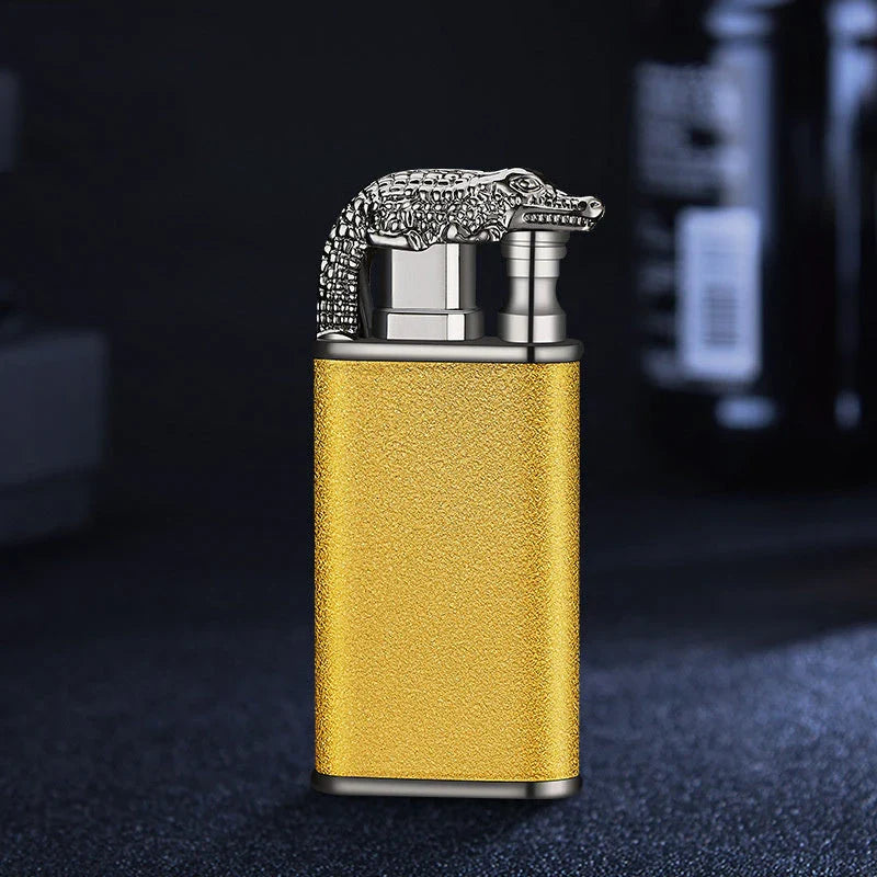Versatile double flame lighter with a sleek and stylish design, perfect for outdoor adventures, grilling, and cigar lighting.
