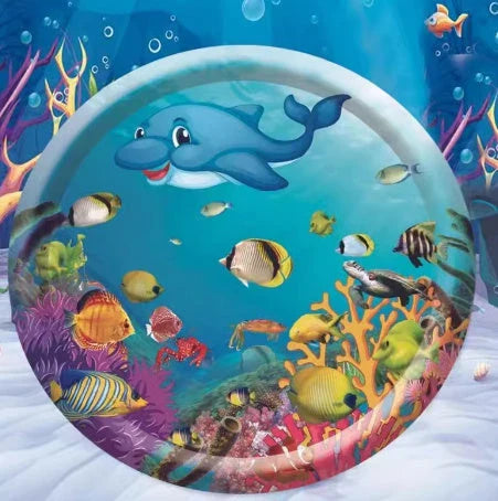 Cooling pet water mat with vibrant animal-themed designs for dogs and cats to stay cool and comfortable