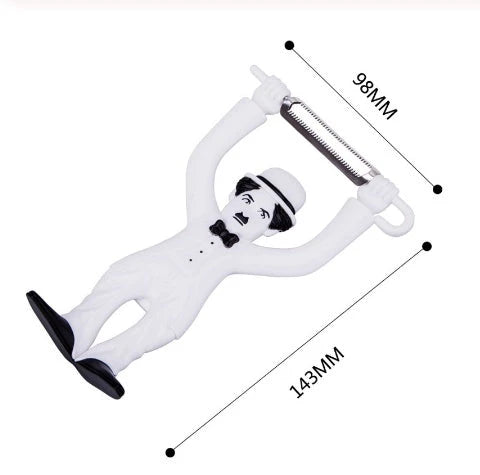 Stainless Steel Fruit and Vegetable Peeler with Playful Character Design - Ideal Kitchen Tool for Precise Peeling and Slicing