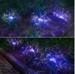 Radiant Solar-Powered Outdoor Fireworks Lights with dazzling LED display in various shapes and colours