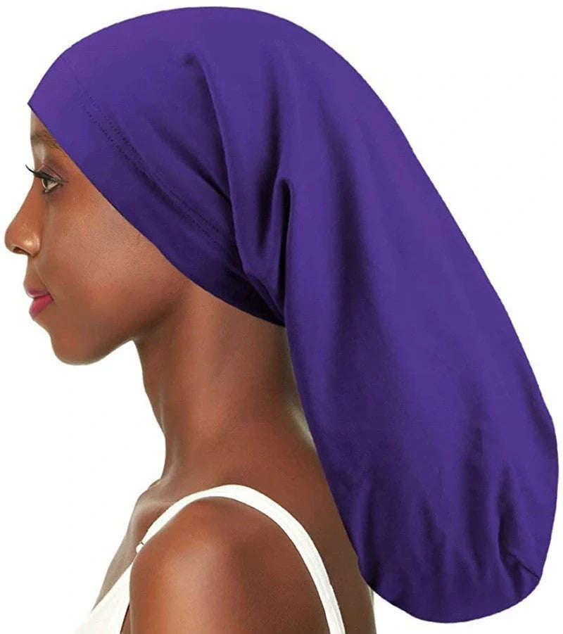 Women's adjustable satin nightcap in various colours with cotton lining