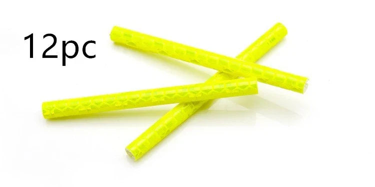 Colorful reflective strips for bicycle spokes, providing enhanced visibility and safety on the road