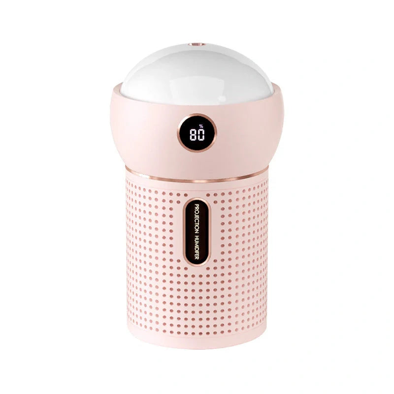 Compact projector humidifier with night light feature for student dormitories