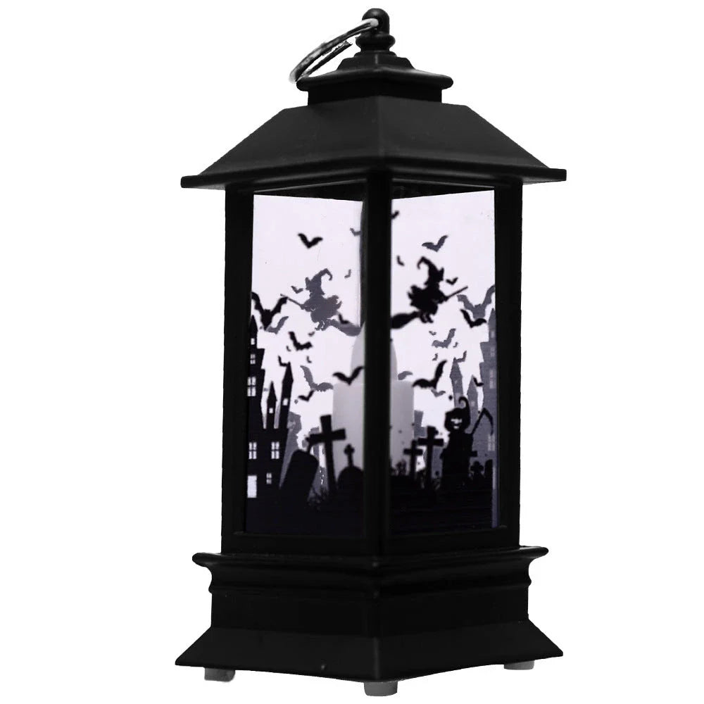 Enchanting Halloween pumpkin lamp with intricate design and warm LED lighting, perfect for seasonal decor