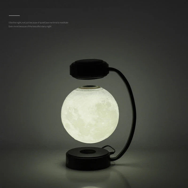Mesmerising levitating moon lamp with wireless magnetic floating ball and trichromatic lighting