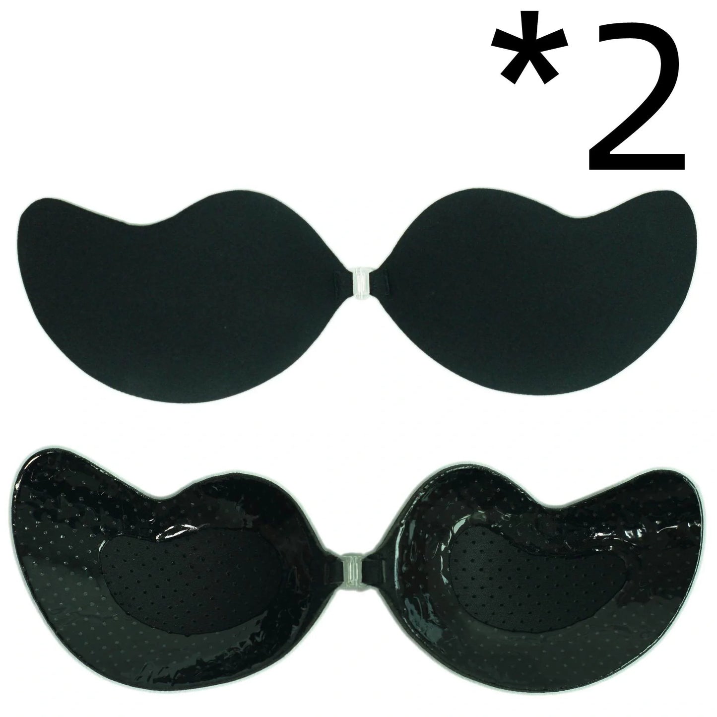 Lala Goddess Mango Cup deep V invisible bra in black and flesh colors