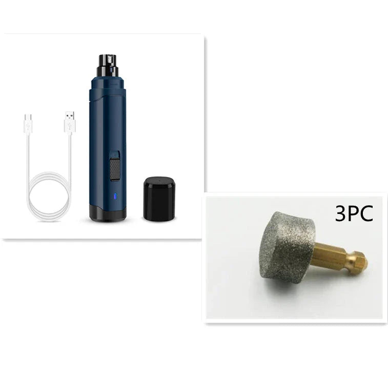 Electric pet nail grinder with low vibration and noise for stress-free grooming of cats, dogs, and other small animals