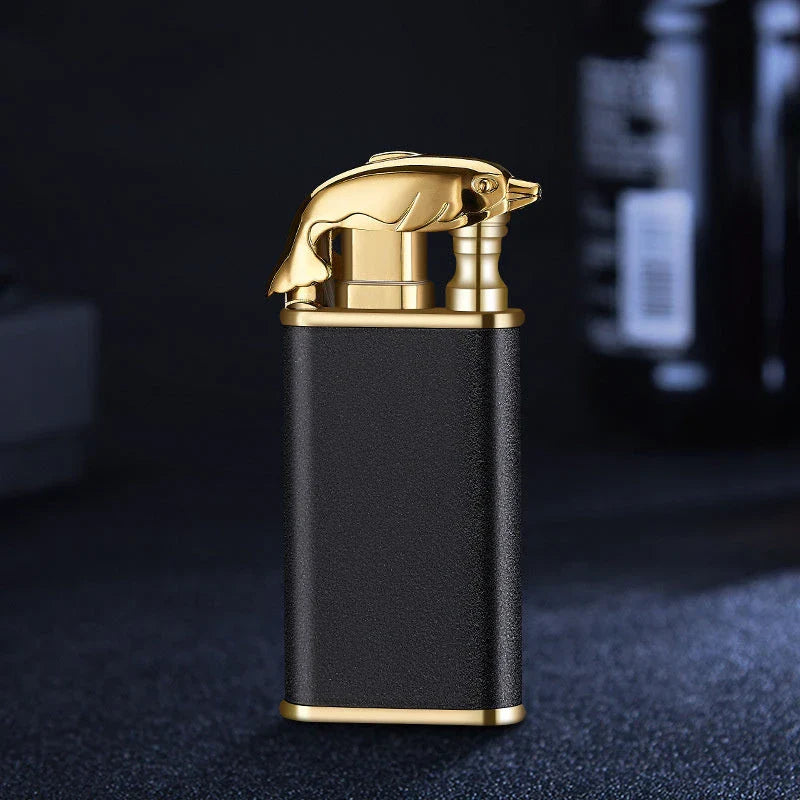 Versatile double flame lighter with a sleek and stylish design, perfect for outdoor adventures, grilling, and cigar lighting.