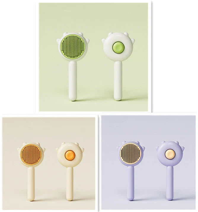 Premium pet grooming comb with massage bristles for a healthy, shiny coat