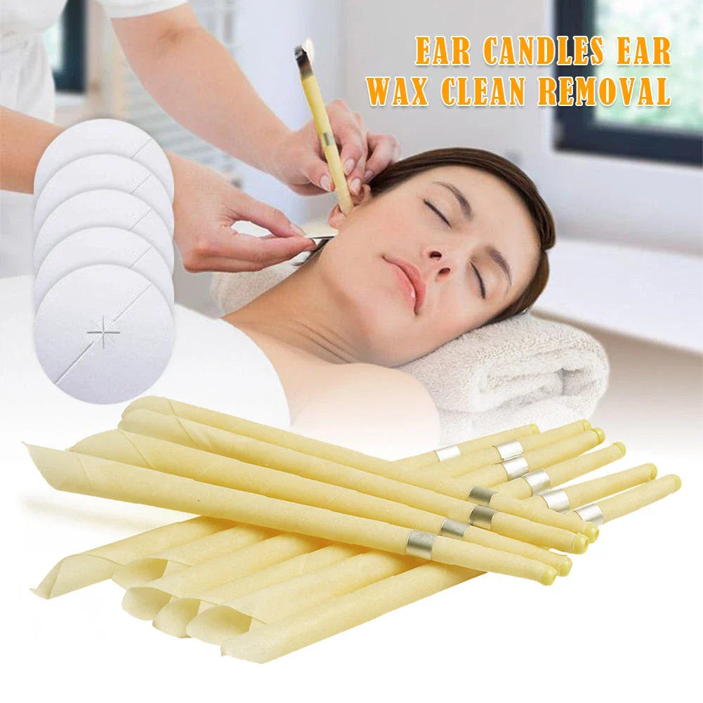 Premium beeswax ear candles for natural earwax removal, sinus relief, and relaxation