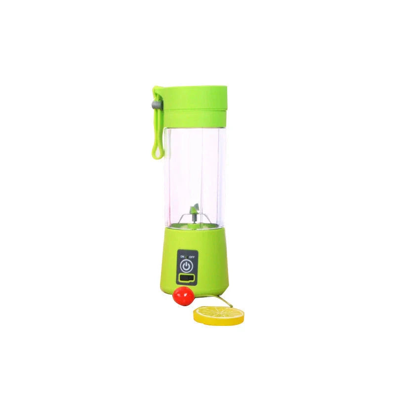 Portable USB-powered citrus juicer with stainless steel blades and durable plastic housing in various vibrant colours