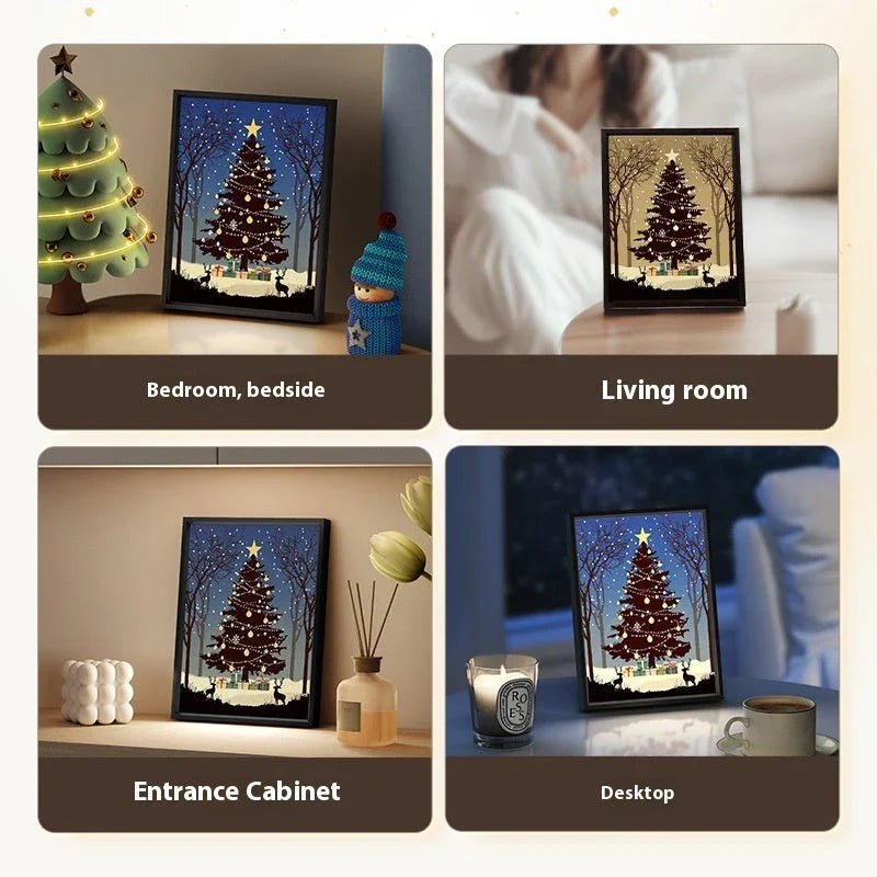 Festive Bluetooth Christmas Tree Ornament Speaker with LED Night Light and Premium Aluminum Alloy Frame