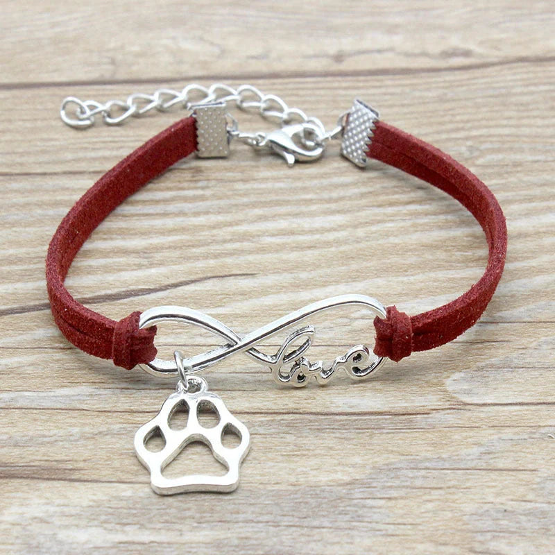 Stylish hand-woven infinity love pet bracelet in various colors for pet owners to express their affection