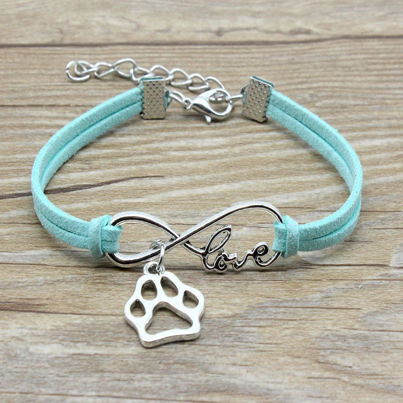 Stylish hand-woven infinity love pet bracelet in various colors for pet owners to express their affection