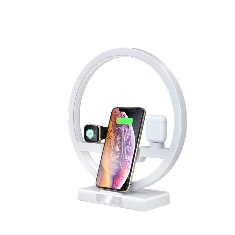 Fast Charging 4 in 1 Bedside Lamp Wireless Charger Bracket with TYPE-C Cable