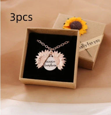 Radiant sunflower necklace with adjustable length and modern design