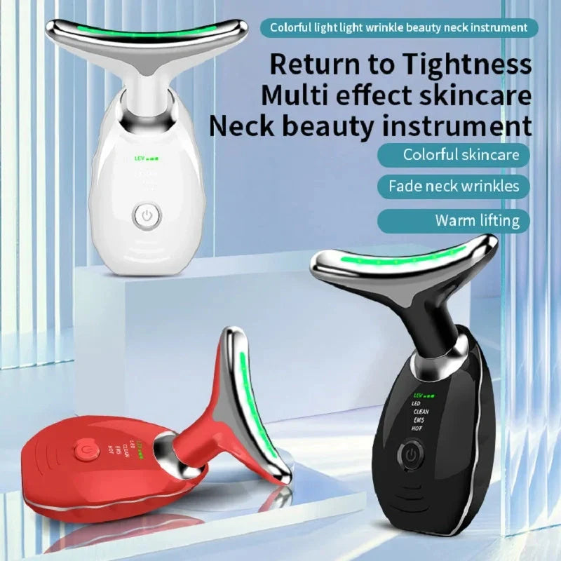 LED Photon Therapy Face & Neck Massager for skin tightening and anti-aging