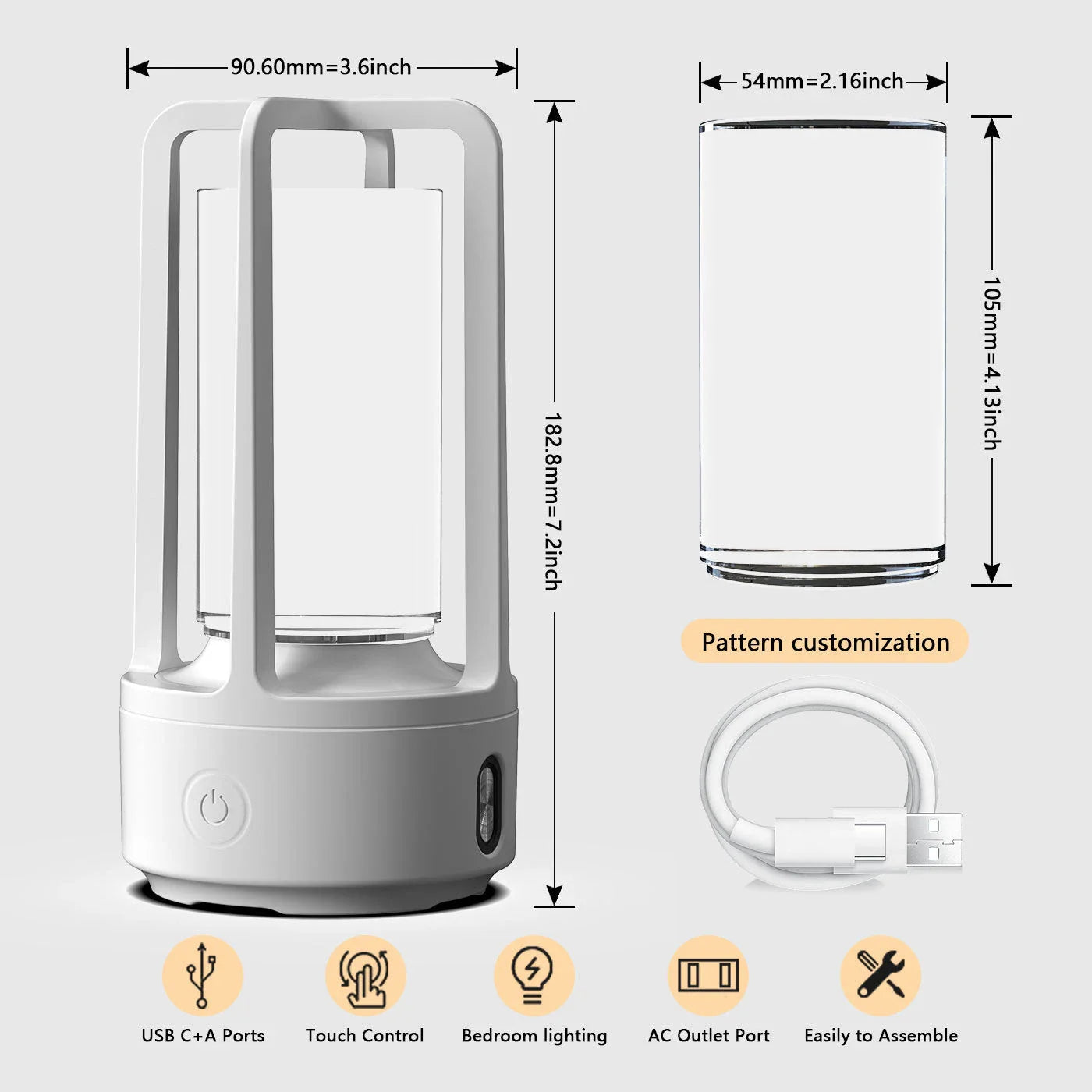 Elegant 2-in-1 Bluetooth speaker lamp with touch control, available in various color and design options
