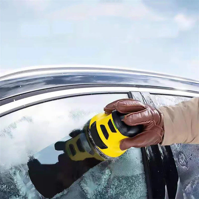 Cordless electric snow scraper with durable ABS construction and specialized plastic scraper head for effortless ice removal from car windshields and windows