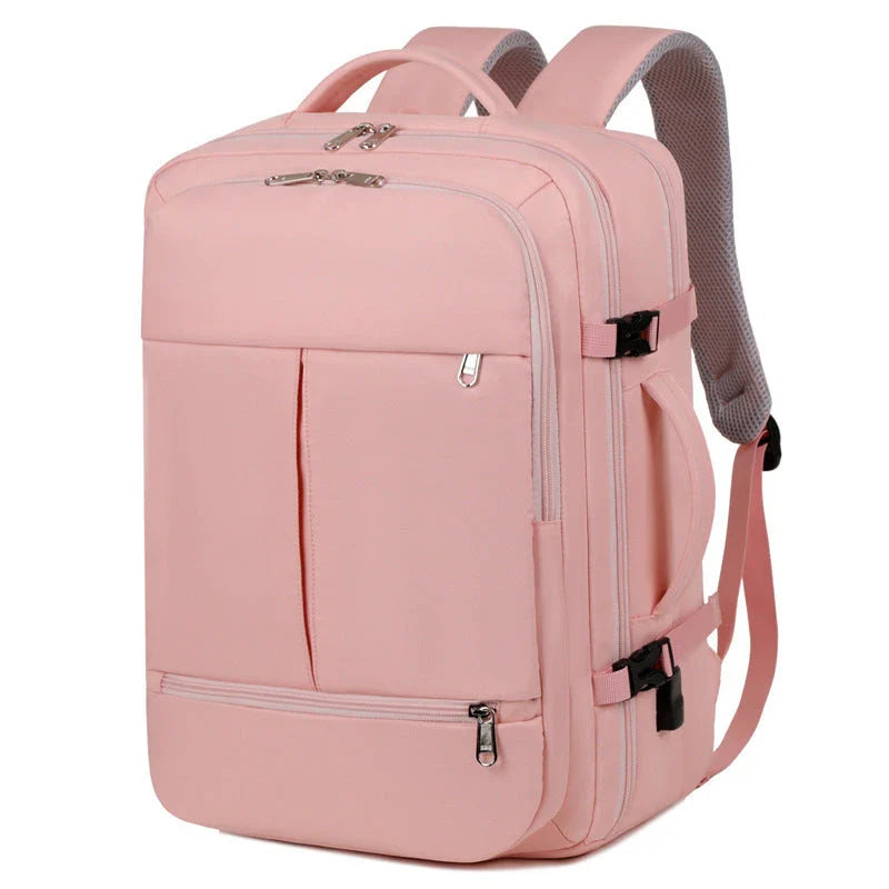 Durable and stylish travel backpack with multiple pockets, a padded laptop compartment, and versatile design for business and leisure use.