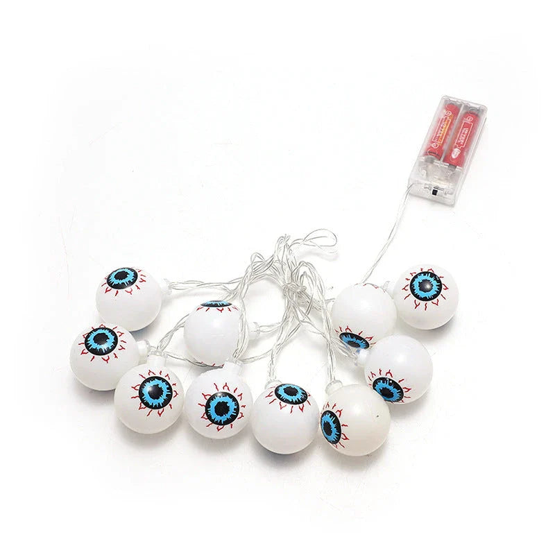 Spooktacular Halloween Eyeball String Lights with Customisable Lighting Modes and Versatile Placement Options