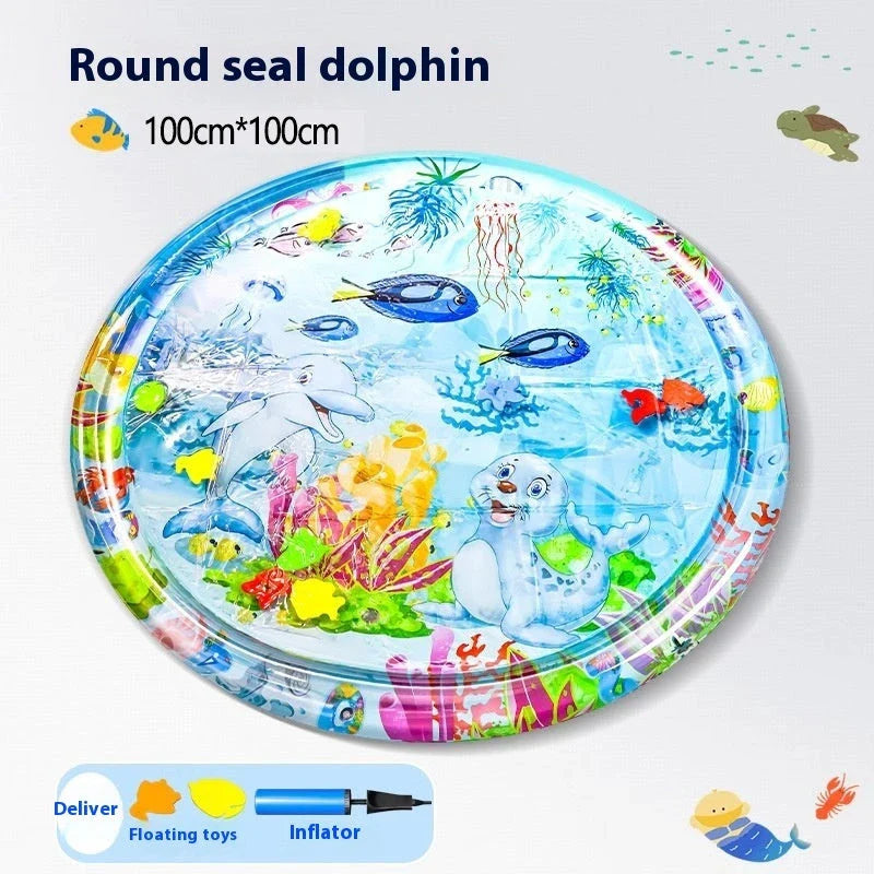 Cooling pet water mat with vibrant animal-themed designs for dogs and cats to stay cool and comfortable