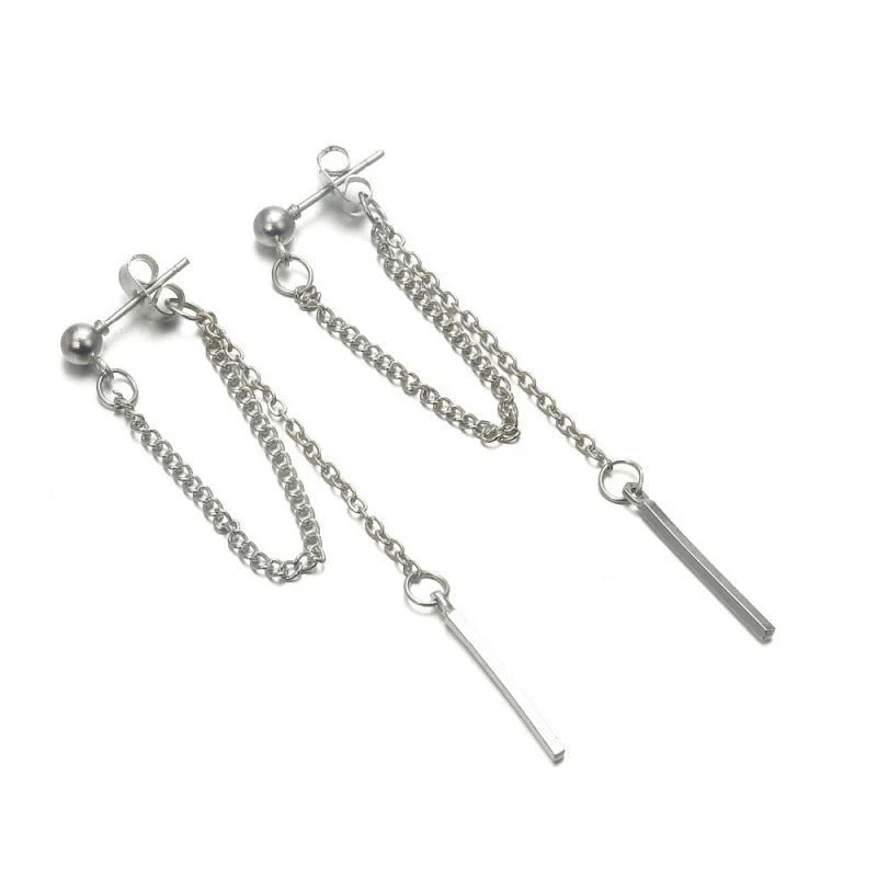 Elegant silver chain earrings for women, perfect for any outfit