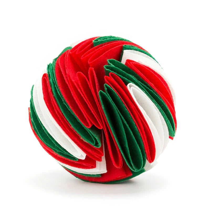 Foldable Dog Snuffle Ball in various colours for pet training and feeding
