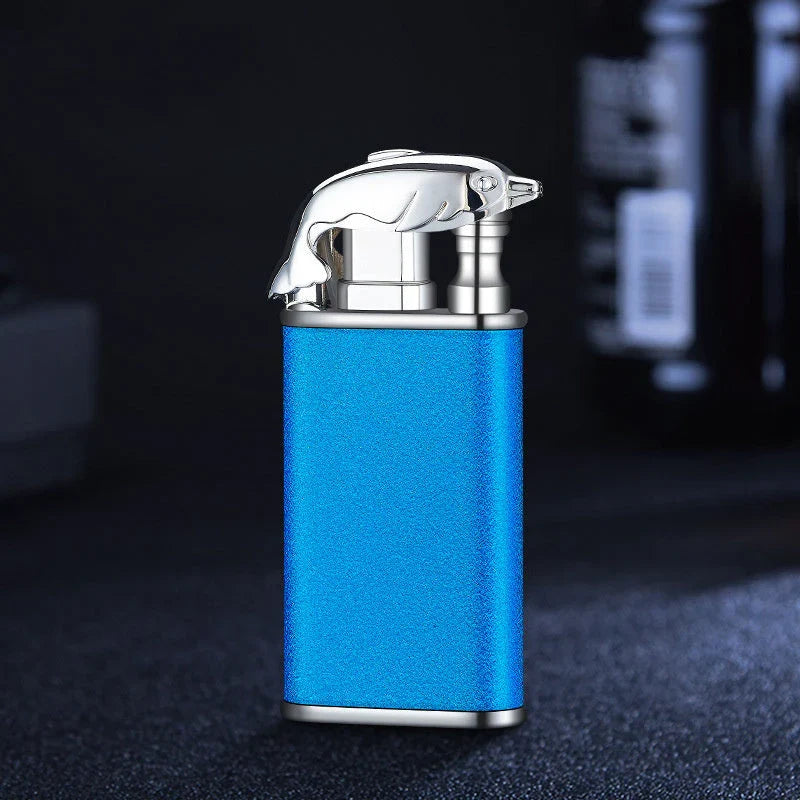 Versatile double flame lighter with a sleek and stylish design, perfect for outdoor adventures, grilling, and cigar lighting.