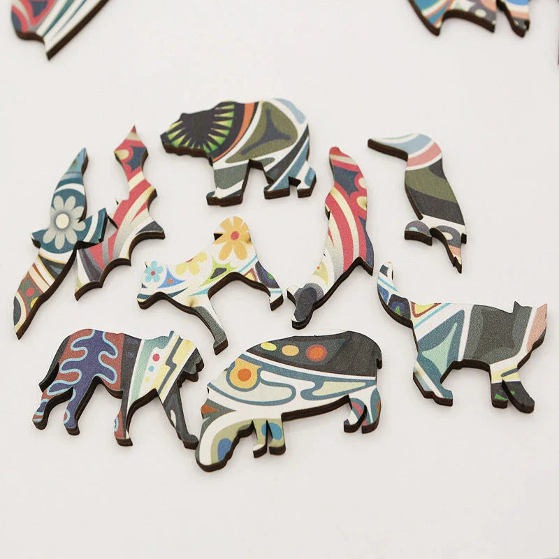 GiftHome UK Charming Feline Wooden Jigsaw Puzzle - A Relaxing Woodland Adventure