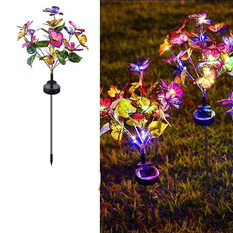 Solar Butterfly Courtyard Light LED with butterfly design for garden decoration