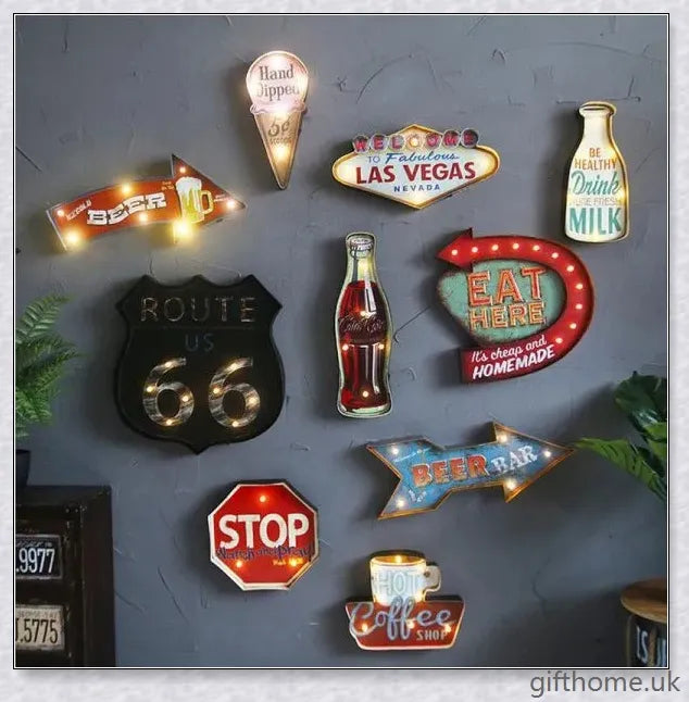 American Iron Ice Cream LED Lamp Wall Decoration Pendant with Milky LED 'Scoop' and Hamburg-style LED Lights