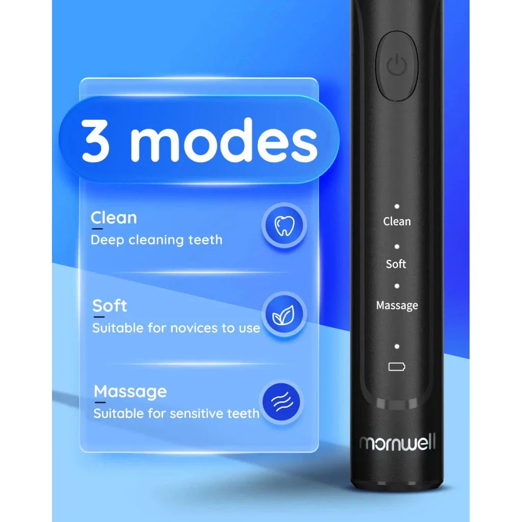 Advanced Electric Sonic Toothbrush with USB Charging and 8 Replacement Heads for Deep Cleaning, Whitening, and Gum Massage