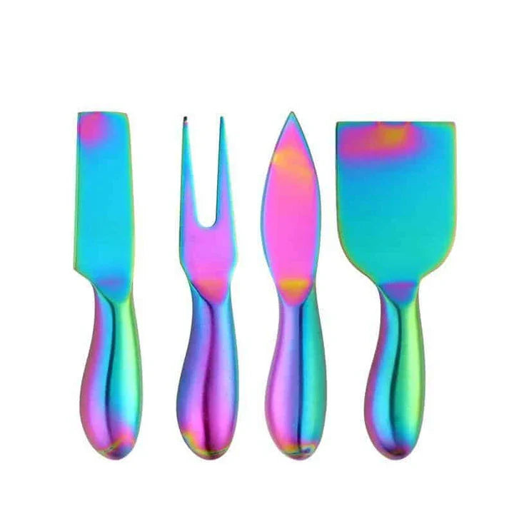 A set of colourful, stainless steel spatulas with a vibrant, glossy finish, designed to elevate your culinary experience.