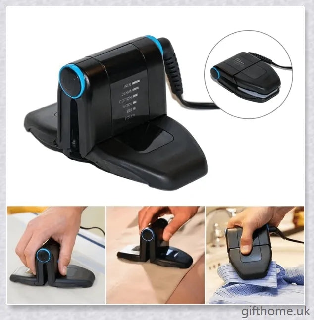 Folding Portable Iron Compact Touch Up Mini Travel Iron - A compact, foldable travel iron with Teflon non-stick plate and adjustable temperature settings for versatile fabric care