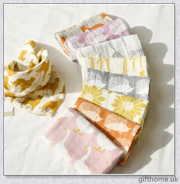 Premium soft and versatile baby cotton towel in white, grey, and cream colours