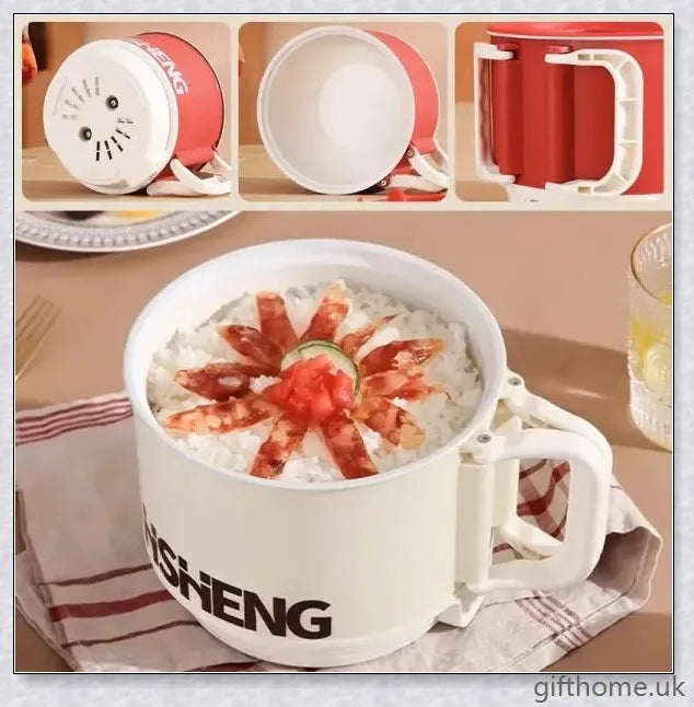 All-In-One Intelligent Electric Noodle Cooker with 1.8L capacity, 360-degree heating, and automatic safety features