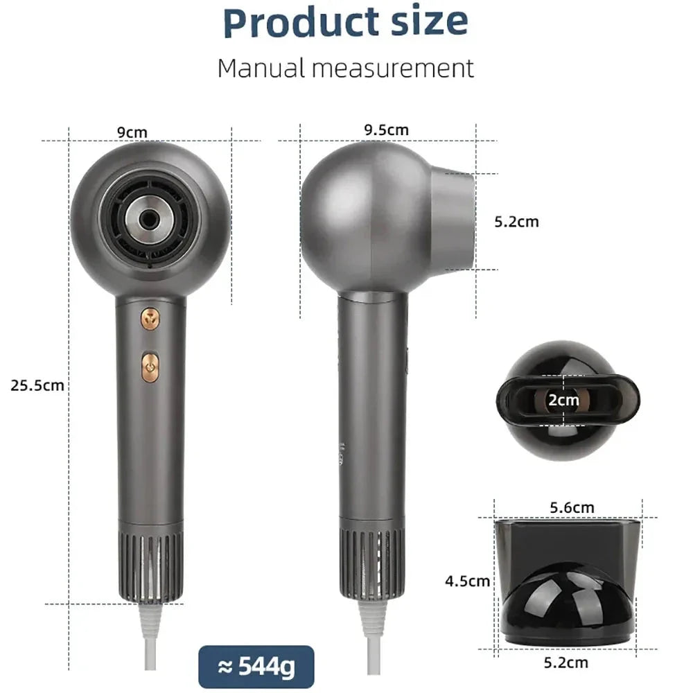 Professional High-Speed Leafless Hair Dryer with Negative Ions for Salon-Quality Hair Styling