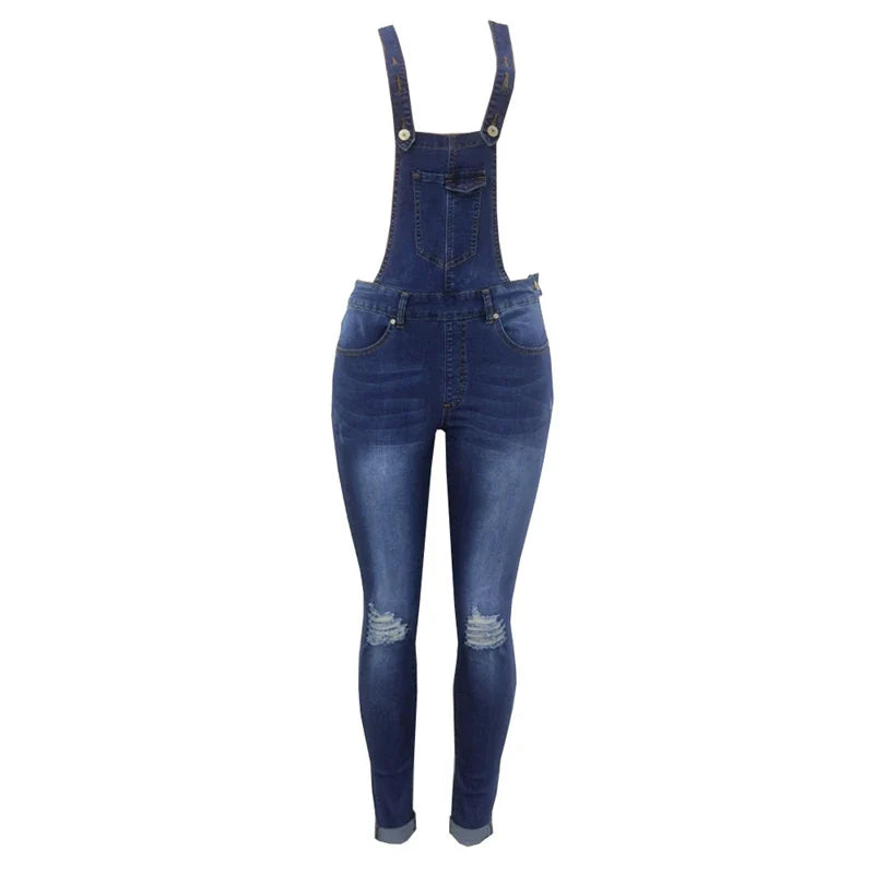 A pair of premium bib jeans with adjustable straps, crafted from high-quality cotton for exceptional comfort and style.