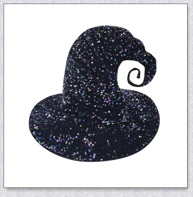 A red and multicolour sequin witch hat with an adjustable fit, perfect for Halloween, masquerade, and themed parties