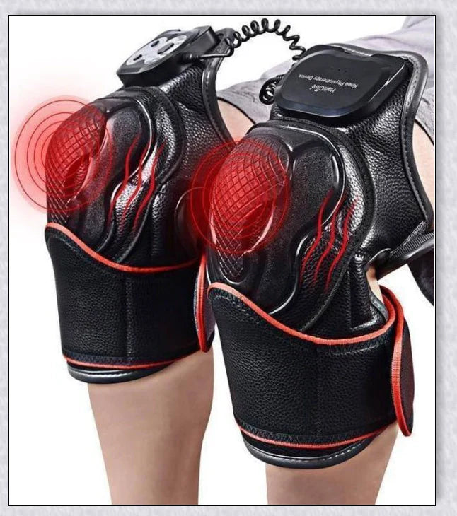 Magnetic Knee Massager with adjustable temperature, timer, and vibration settings for soothing pain relief