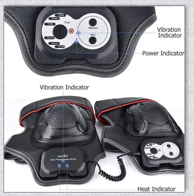 Magnetic Knee Massager with adjustable temperature, timer, and vibration settings for soothing pain relief