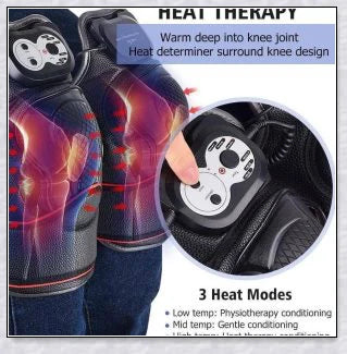Magnetic Knee Massager with adjustable temperature, timer, and vibration settings for soothing pain relief